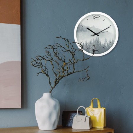 Wall clock, series: interior, "forest", smooth move, d-30.5 cm-3