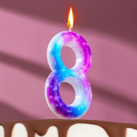 Candle in the cake on the skewer "Galaxy", the number 8, 9 cm, giant