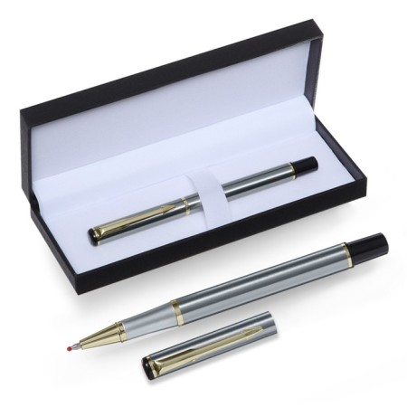 Handle Gift Roller in the leatherette case, hull silver, gold