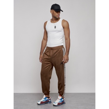 Joggers are sports male, size 50, brown color-16