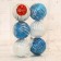 Set of balls plastic D-8 cm, 6 pcs "Roxolana" White-blue
