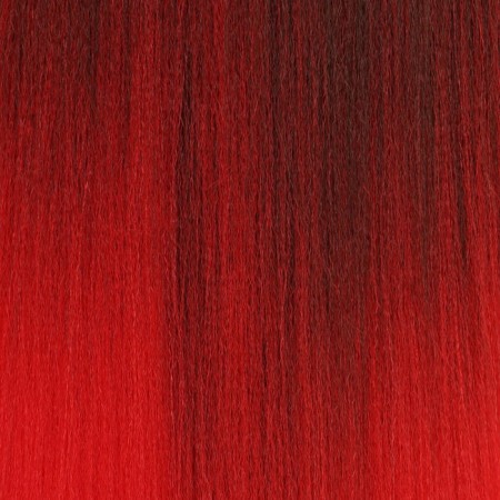 SIM-BRAIDS Kanecalon Two-color, corrugated, 65 cm, 90 gr, red/blond (#FR-10)-1