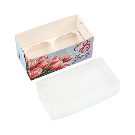 Capcake box "Tyulpans with oil", 16 x 8 x 7.5 cm-2