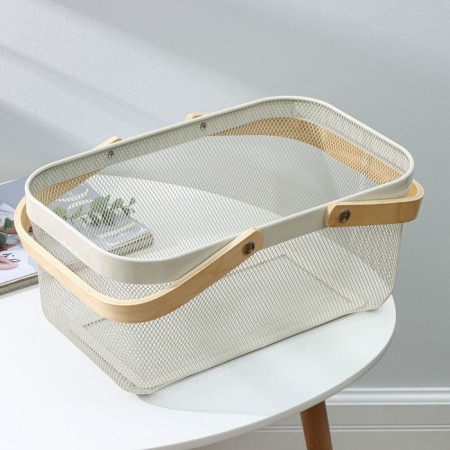 Universal rectangular basket LADOOM, 40 × 25 × 18.5 cm, white color-3