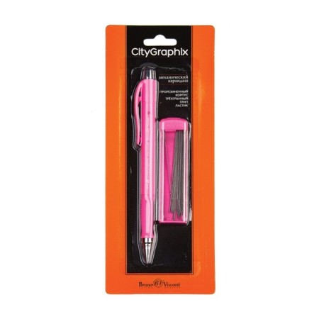 Mechanical pencil 0.5 mm BrunovisConti. CityGraphix, 2B, Soft Touch coating, with a set of spare rods, mix-1