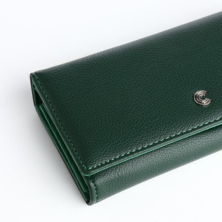 Women's wallet on magnet, green color-2