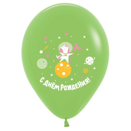 Latex ball 12 "" From DR! Animal cosmonauts ", pastel, assorted, 1-sided, set 25 pcs., Mix-4