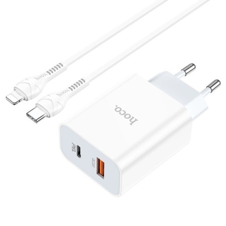Network charger Hoco C97A, USB, Type-C, 20 W, Type-C-Lightning, 1 m, white-1