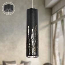 Светильник подвесной Эра PL26 BK, 60х250 мм, IP20, GU10, 12Вт, цвет чёрный