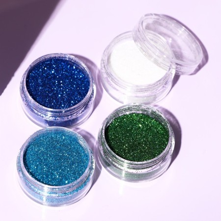 Cosmetic glitter in a jar, mix of flowers, set 4 pcs., 1 jar = 10 g-1