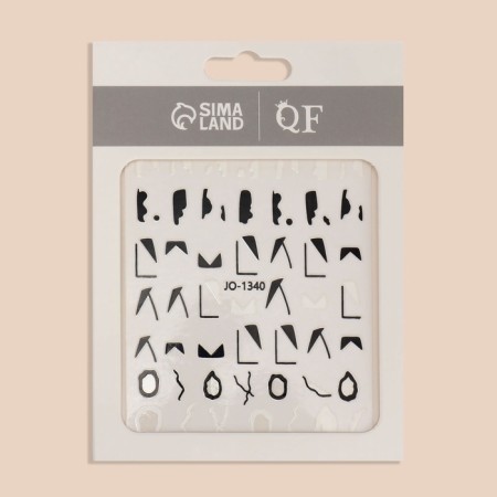 Nail stickers "Geometry", black/white color-4
