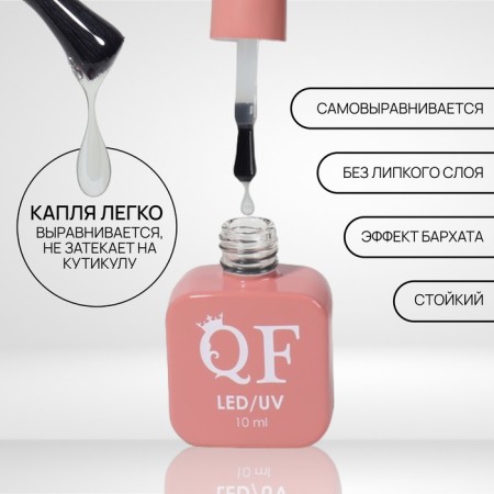 TOP for nails, matte, 10 ml, led/uv, transparent color-1