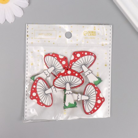 Decor for creativity tree "Muhomor" 4.7x3.6x0.3 cm-3