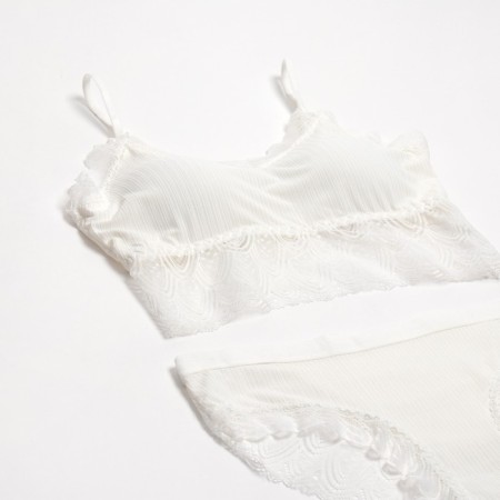 Female set (top, panties) color white, size 42-44-4