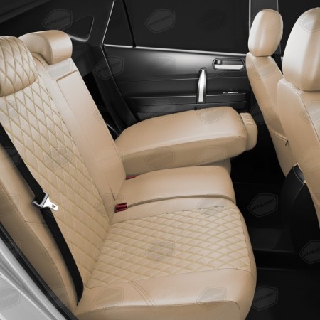 Auto-Cherkhls for Chevrolet Spark 2-3-4 since 2005-2015, hatchback, perforation, eco-leather, beige color-5