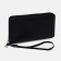 Male purse with zipper, department for bills, for maps, for coins, black color