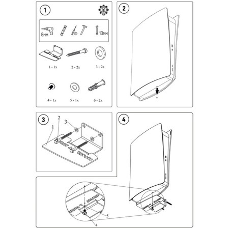 Bracket for PlayStation5, hidden installation, thickness 3 mm, wall, white-9