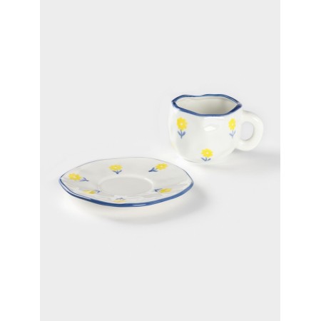 Tea couple 220 ml "Dandelion" manual painting, saucer 16*1.5 mug 12*9.5*7.5-3