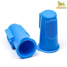 A set of bilateral rubber attacks for brushing animal teeth, 2 pcs, mix of flowers