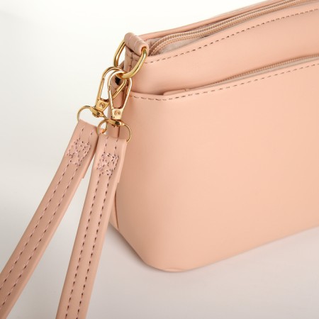 Bag Women's Cross-Bodi with a zipper, powder color-2
