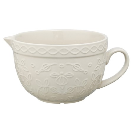 A jug for mixing cream -colored with a relief pattern of Taiga berries, 2l