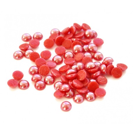 Pole rhinestones, No. 4, pearly red, 50 pcs