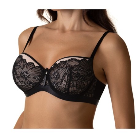 Women's bras of Lengy, size 75e, black color with silver peon