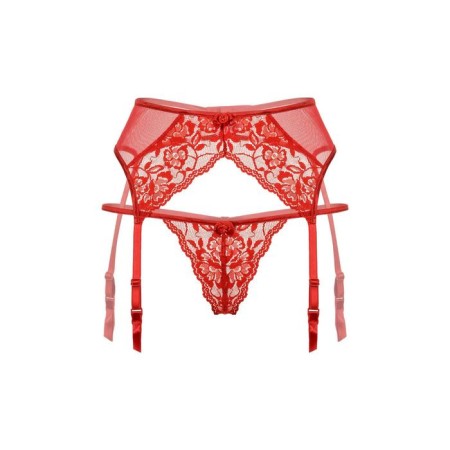 Panties and belt for stockings Softline Collection, red color, size s/m-1