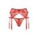 Panties and belt for stockings Softline Collection, red color, size s/m
