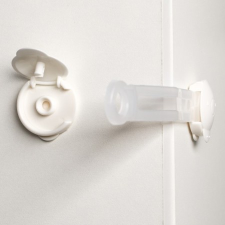 A set of locks for doors and boxes, flexible, 17 cm, 2 pcs., Perekal/white color, crumb I-3