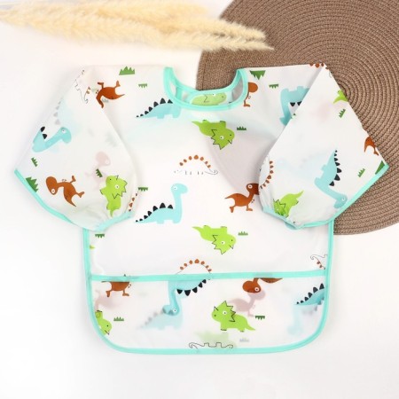 Badion with sleeves and dinosaur pocket, shirt, 0-2 years old (sleeve 34cm, chest 43*36cm)