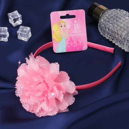 Hair cap "chosen" thread of pearls, 0.9 cm, pink-1