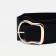 Women's belt, width 8 cm, elastic band, metal buckle, black color