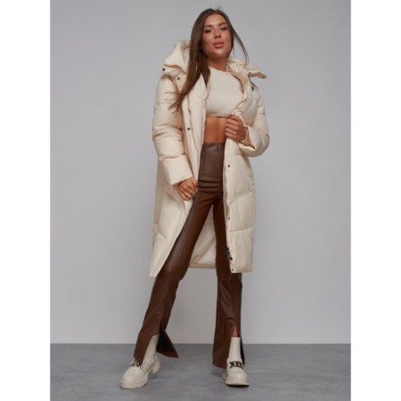 Coat insulated winter female, size 50, light-beige color-18