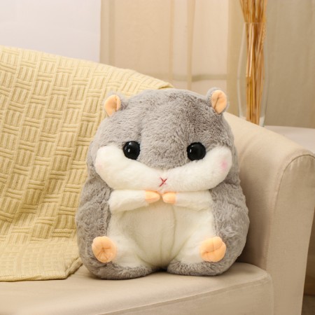 Soft toy "Hamster" with a blanket, 30 cm, gray color-3