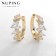 Hooping earrings Xuping diadem, white color in gold, d = 2 cm