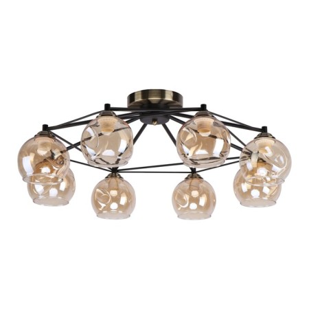 Lamp Ceiling Economy Highlight 25031/8bk+AB AMB, 8x60W, E27, 25x74x74 cm, bronze color