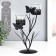 Summary Metal for 2 candles "Butterflies with Crystal balls" black 9.5x9.5x25.5 cm