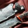 Caucasian knife, tourist "Viking" with scabbard, steel - 40x13, burned nut, 14.5 cm
