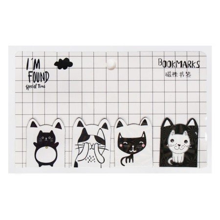 A set of magnetic bookmark for books Calligrata 4 pieces, "Cats", mix-7