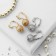Earrings with pearls "Ball in the grid", color mix