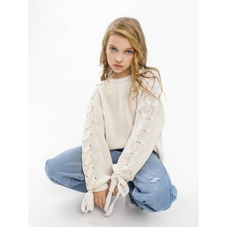 Свитер для девочки Amarobaby Knit Wear, рост 128 см, цвет белый-9