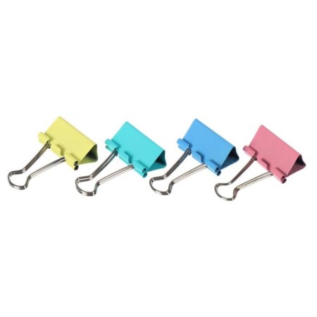Papers clamps 51 mm, 12 pieces, Devente, metal, mix x 4 colors, cardboard box-1