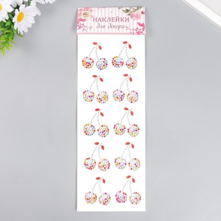 Sticker of rhinestones "Cherry" MIX 32x10.5 cm-3