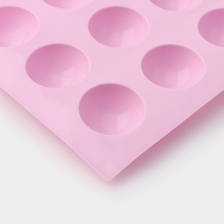 Baking uniform of the “hemispheres” shade, silicone, 29 × 17 cm, 15 cells (D = 4 cm), color mix-3