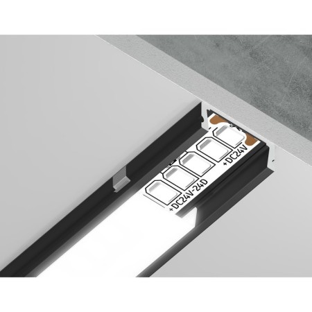 Profile aluminum invoice Ambrella Illumination Alum Profile, GP1700BK, 2000x6x15.5 mm, black color, black dial