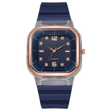Women's watch, 4.1 x 4.1 cm, silicone strap, blue