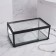 Organizer for storage, 1 section, with a lid, glass, with a mirror base, 14.5 × 8.5 cm, the color is transparent/black