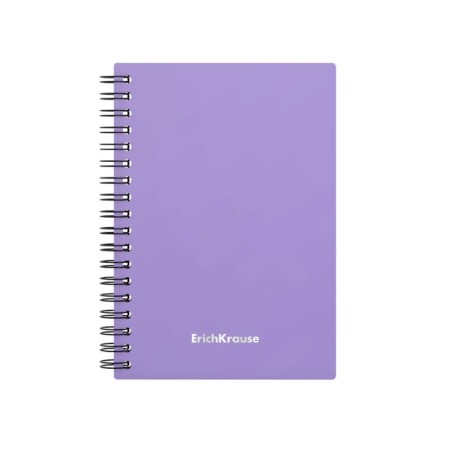 Notebook A6 (120 x 146 mm), 80 sheets in the cage on the crest Erichkrause "Pastel", plastic cover, offset unit, white 100%, mix-4