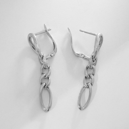 Earrings Metal Xuping chains, silver color-1